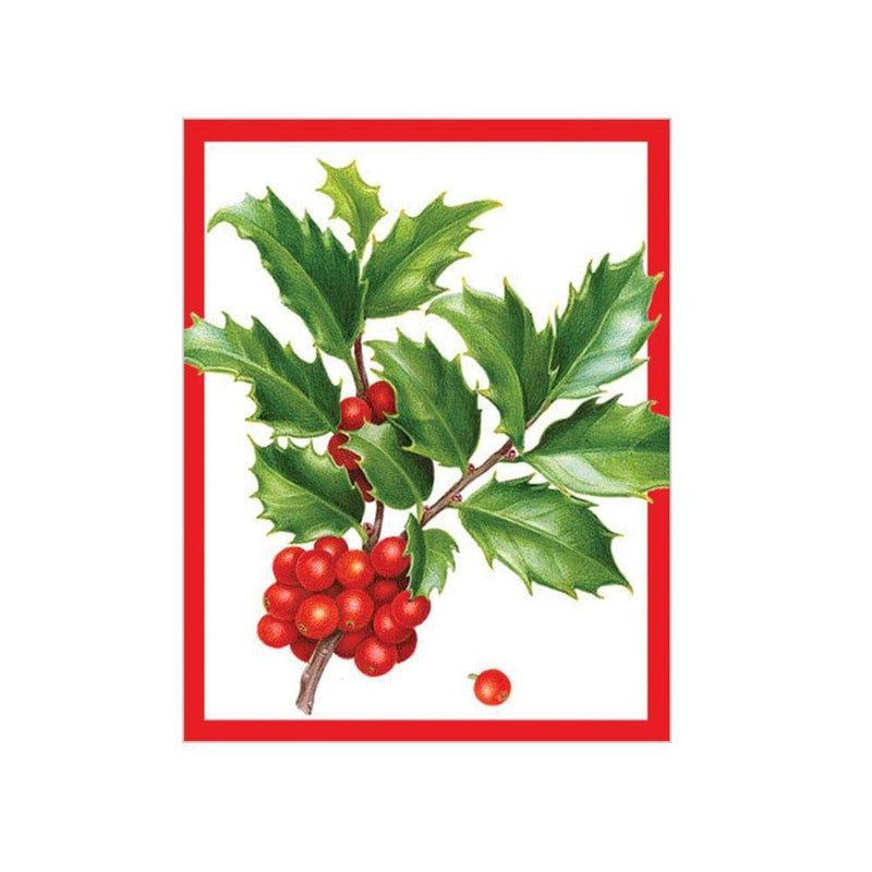 Caspari Christmas Trimmings Gift Enclosure Cards - 4 Mini Cards & 4 Envelopes