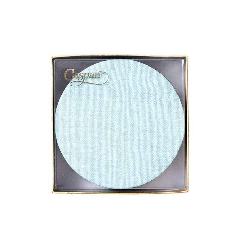 Caspari Classic Canvas Felt-Backed Coasters In Aqua - 8 Per Box