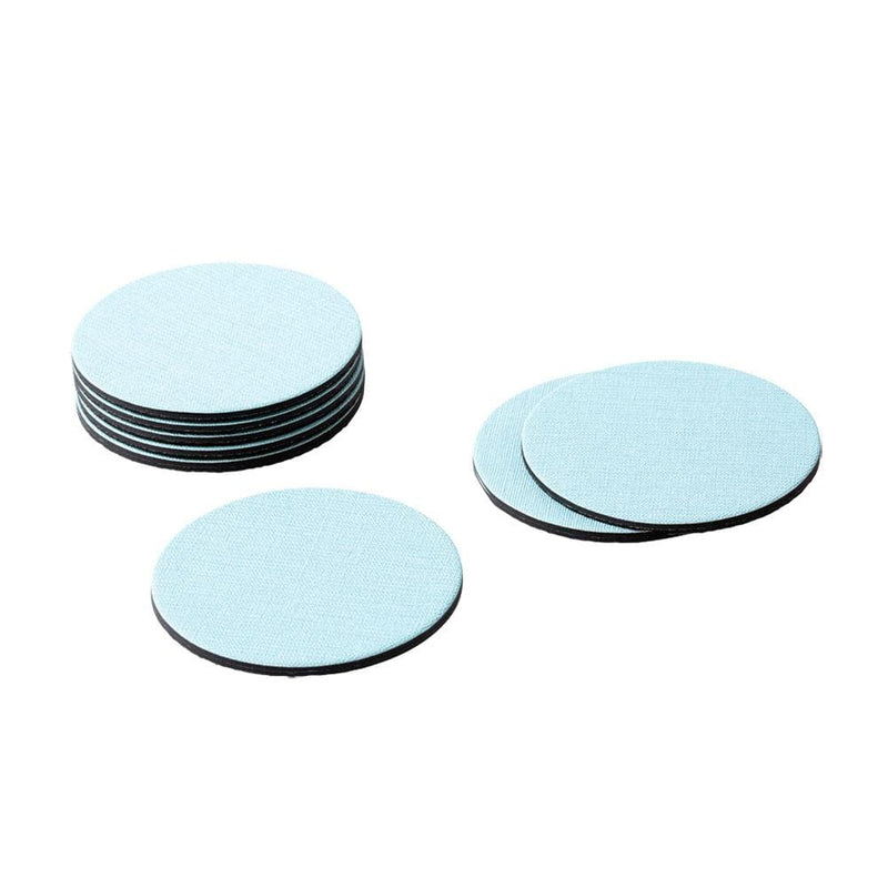 caspari Classic Canvas Felt-Backed Coasters in Aqua - 8 Per Box