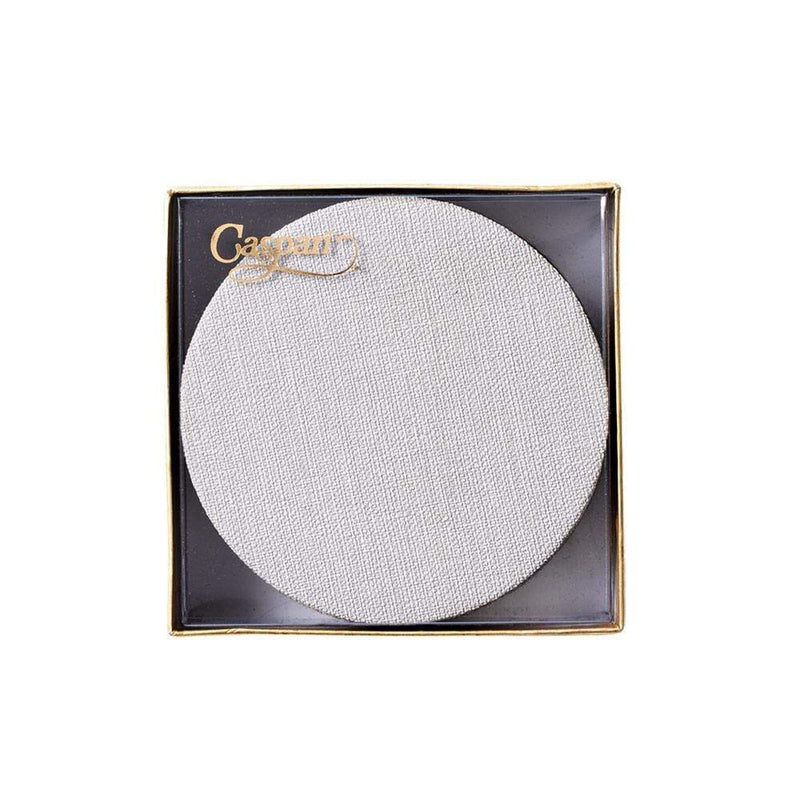 Caspari Classic Canvas Felt-Backed Coasters In Linen - 8 Per Box