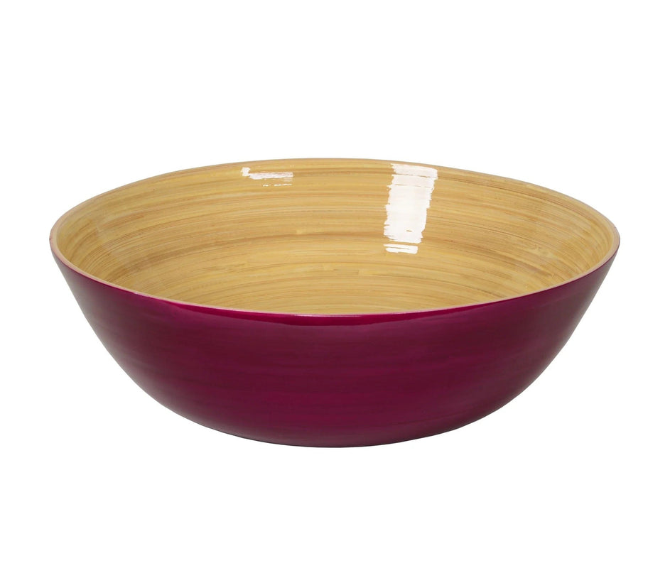 caspari Classic Lacquered Bamboo Bowl in Blackberry - 1 Each