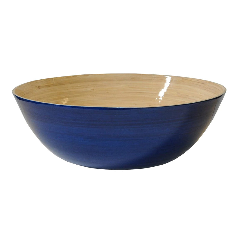caspari Classic Lacquered Bamboo Bowl in Blue - 1 Each