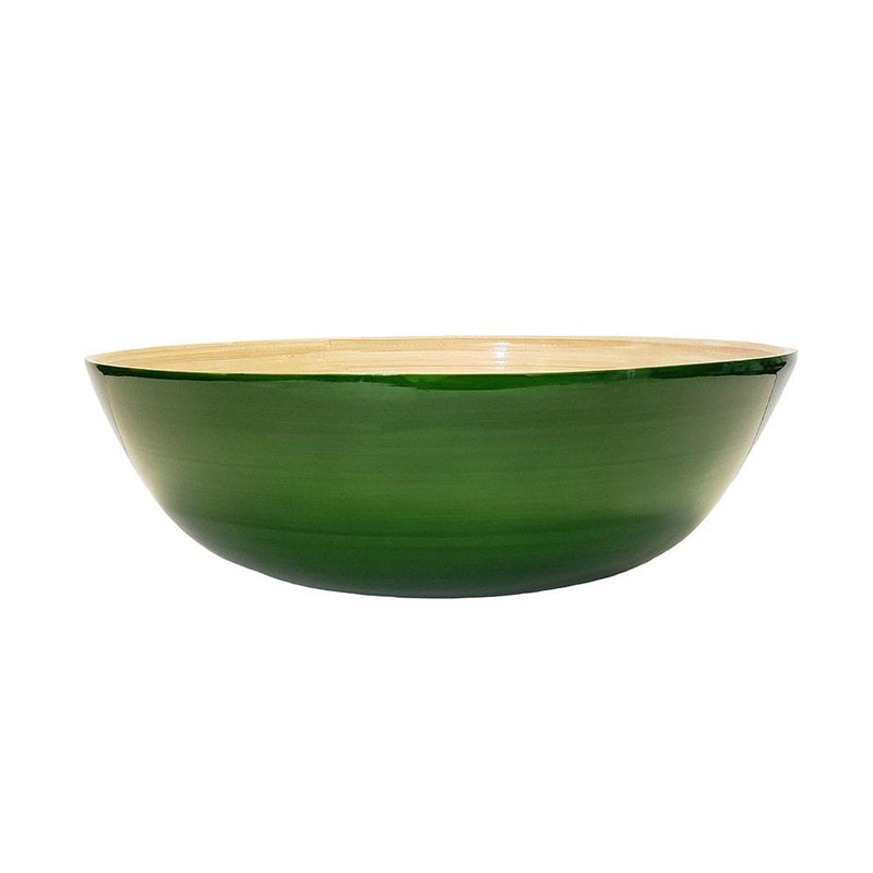 Caspari Classic Lacquered Bamboo Bowl In Grass Green - 1 Each