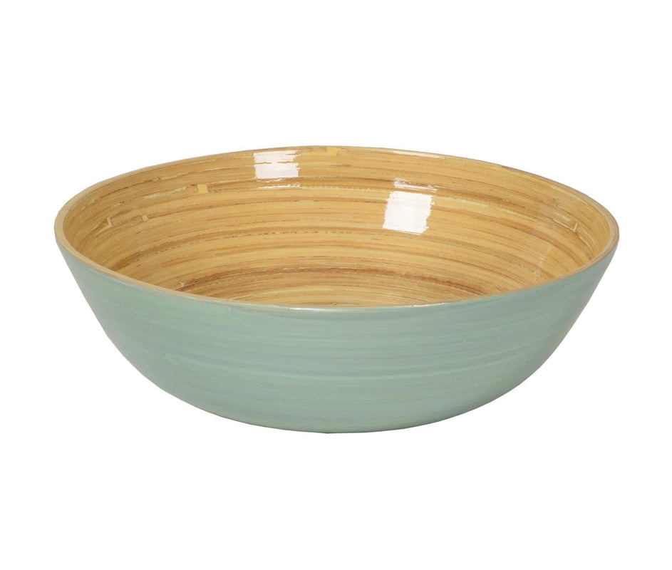 caspari Classic Lacquered Bamboo Bowl in Ice Blue - 1 Each