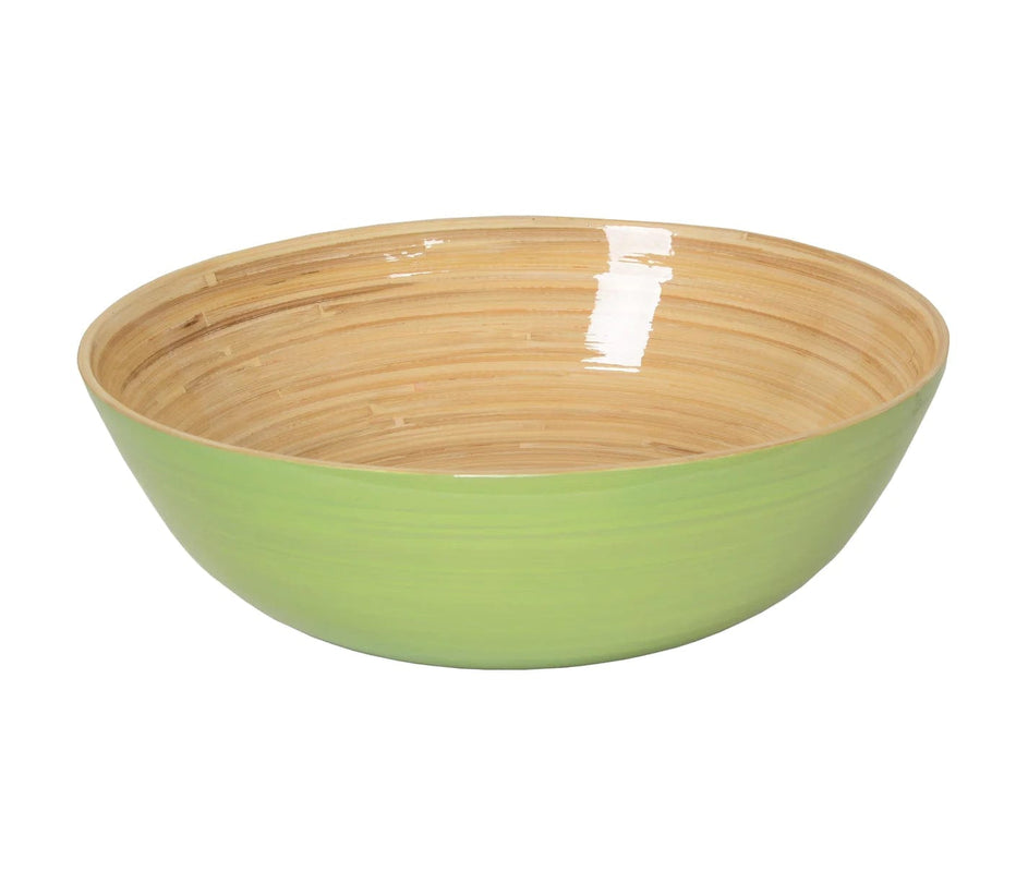 caspari Classic Lacquered Bamboo Bowl in Pastel Green - 1 Each