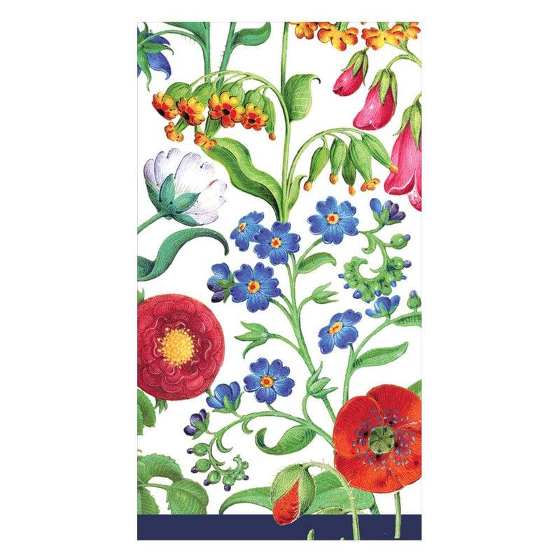caspari Cloisters Garden Guest Towel Napkins in White - 15 Per Package