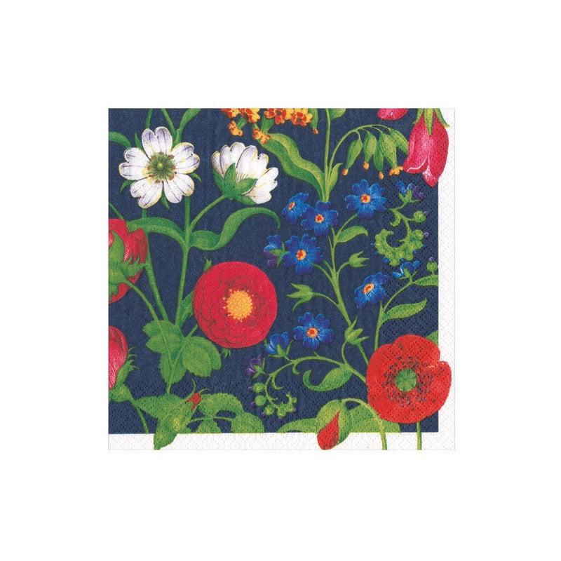 caspari Cloisters Garden Paper Cocktail Napkins in Navy - 20 Per Package