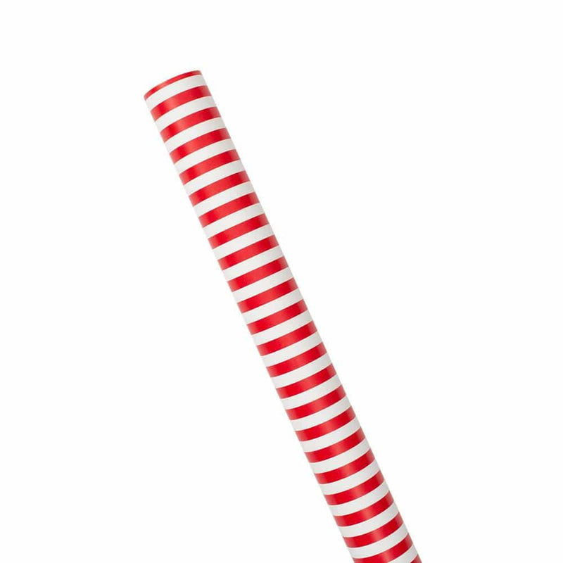Caspari Club Stripe Reversible Gift Wrapping Paper In Red & Green - 30" X 8' Roll