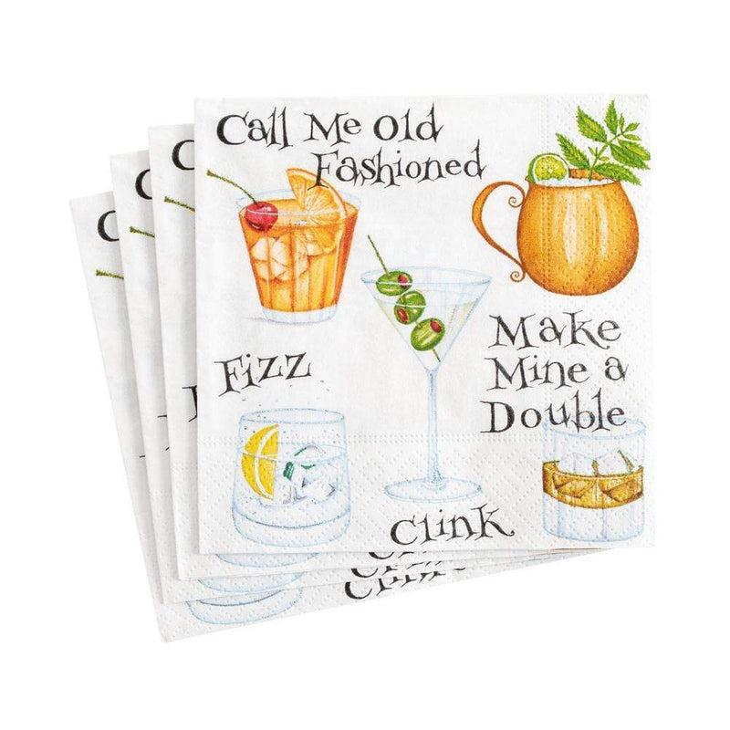 caspari Cocktail Hour Paper Cocktail Napkins - 20 Per Package