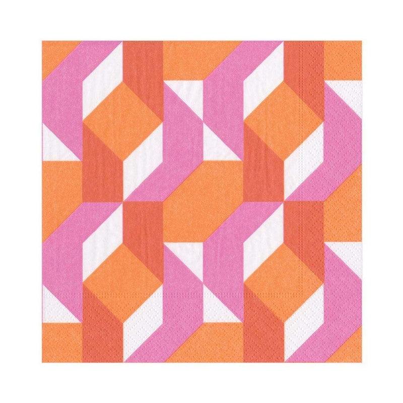 caspari Color Theory Paper Luncheon Napkins in Fuchsia - 20 Per Package