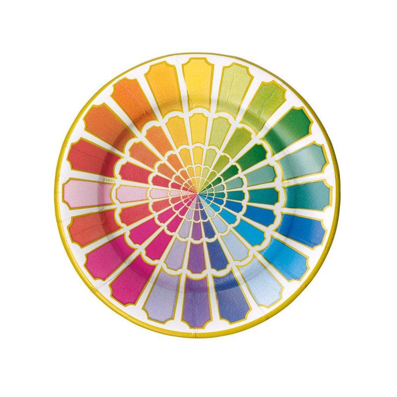 caspari Color Wheel Paper Salad & Dessert Plates - 8 Per Package