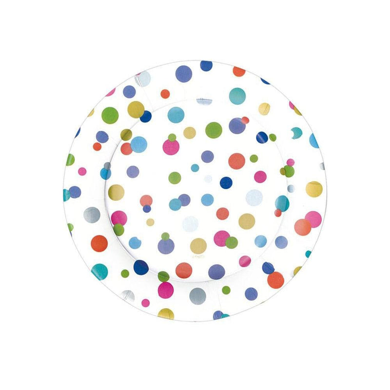 Caspari Confetti Brights Paper Salad & Dessert Plates - 8 Per Package