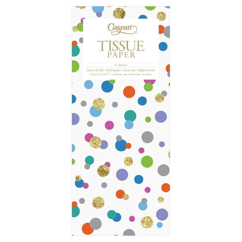 caspari Confetti Brights Tissue Paper - 4 Sheets Included
