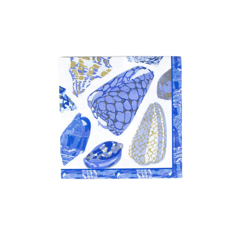 caspari Coquillage Blue Luncheon Napkins - 20 Per Package