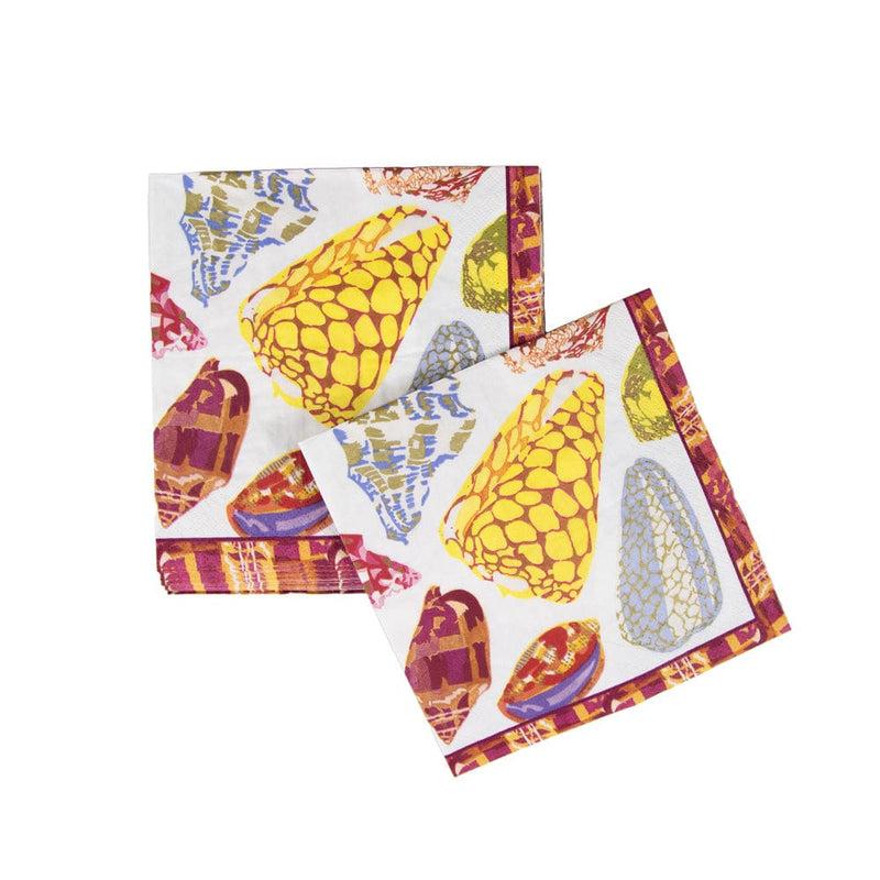 Caspari Coquillage Purple Luncheon Napkins - 20 Per Package