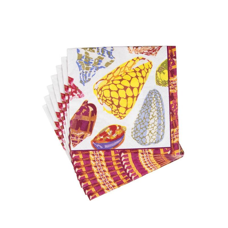 Caspari Coquillage Purple Luncheon Napkins - 20 Per Package