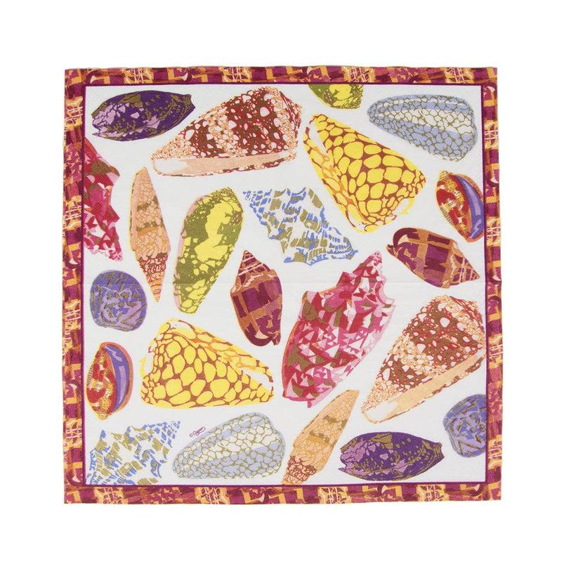 Caspari Coquillage Purple Luncheon Napkins - 20 Per Package