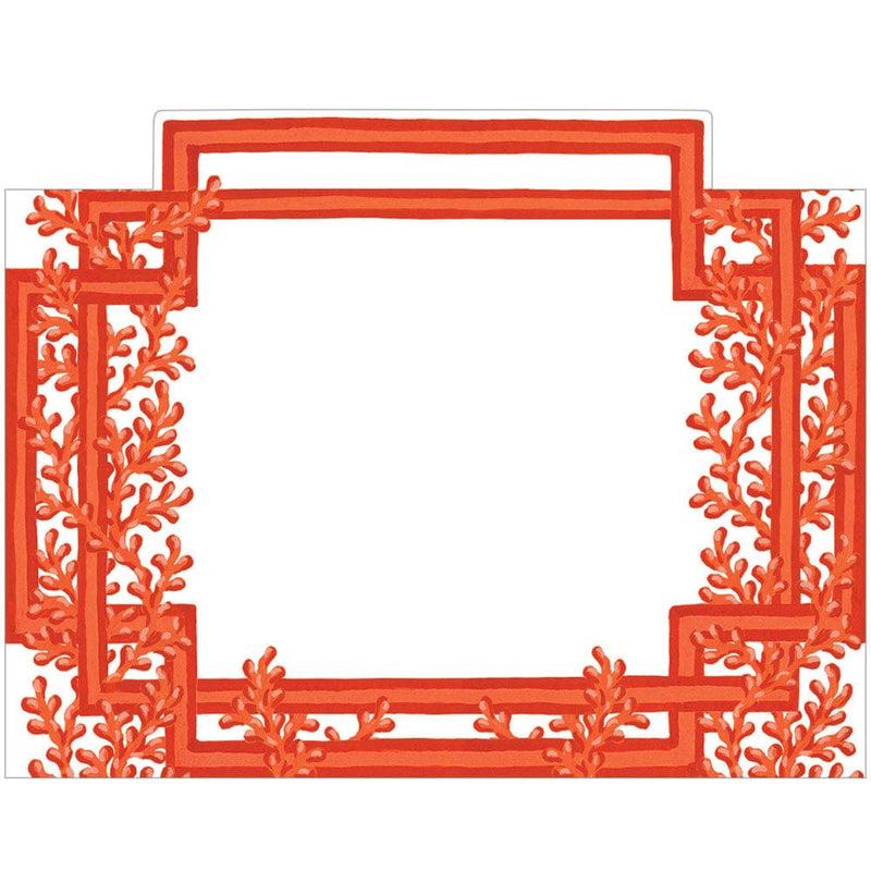 Caspari Coral And Trellis Coral Place Cards - 8 Per Package