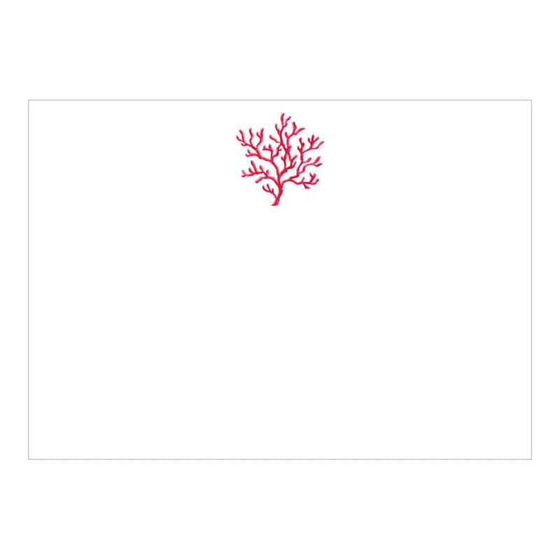 caspari Coral & Coral Correspondence Cards - 12 Per Package