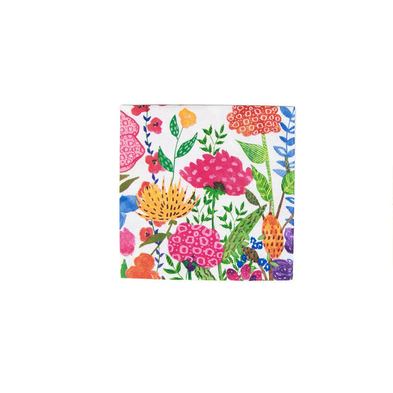 Caspari Cottage Floral Boxed Cocktail Napkins - 40 Per Box