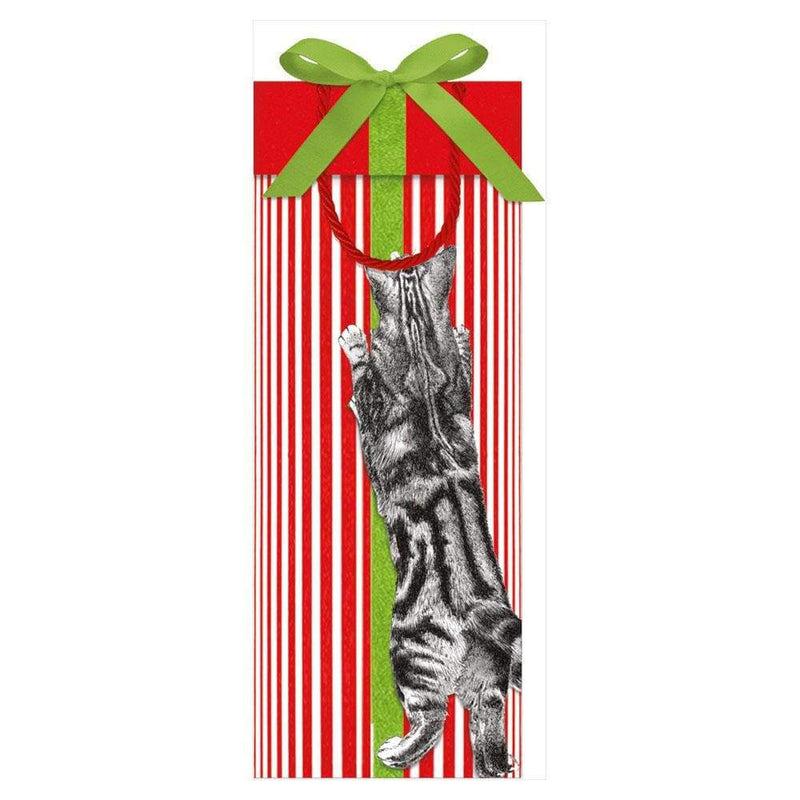 Caspari Curious Christmas Cats Wine & Bottle Gift Bag - 1 Each