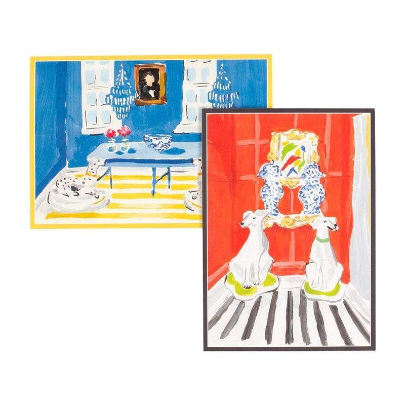 caspari Dana Gibson Interiors Boxed Note Cards - 8 Note Cards & 8 Envelopes
