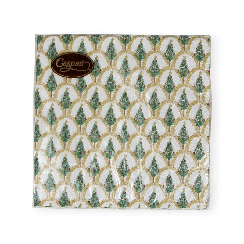 Caspari Deco Christmas Gold Cocktail Napkins - 20 Per Package