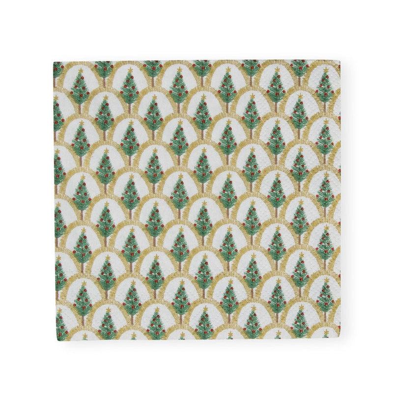 caspari Deco Christmas Gold Cocktail Napkins - 20 Per Package