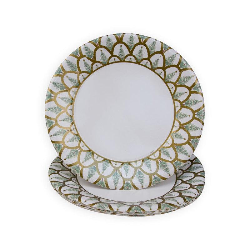 Caspari Deco Christmas Gold Dinner Plates - 8 Per Package