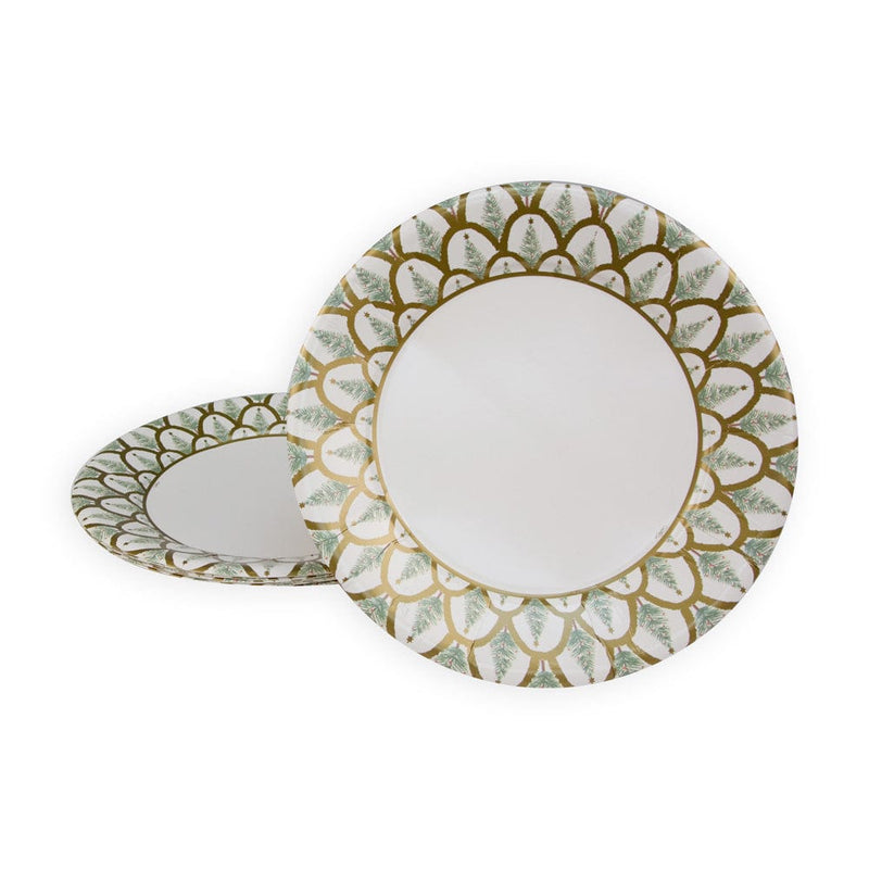 Caspari Deco Christmas Gold Dinner Plates - 8 Per Package