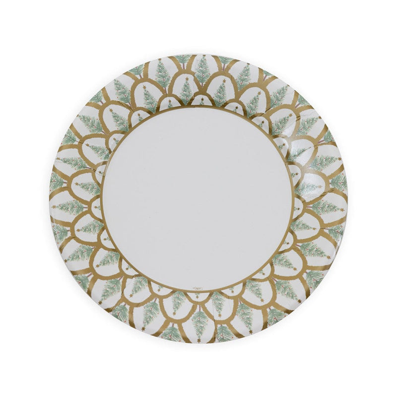 caspari Deco Christmas Gold Dinner Plates - 8 Per Package