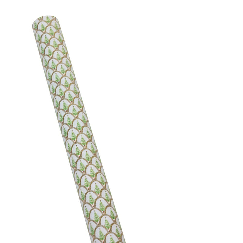 Caspari Deco Christmas Gold Gift Wrap - One 30" X 8' Roll