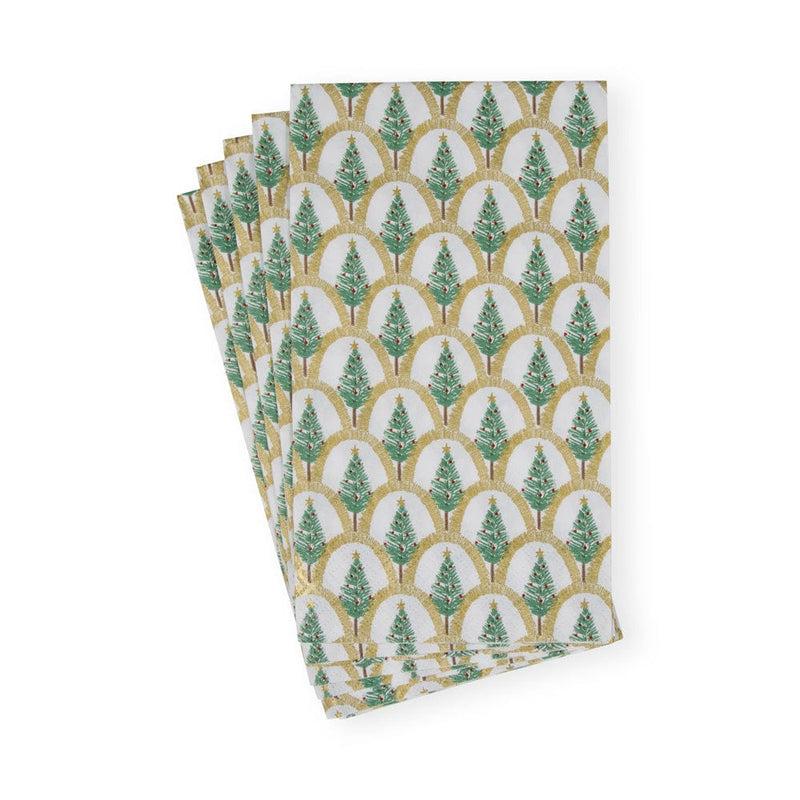 Caspari Deco Christmas Gold Guest Towel Napkins - 15 Per Package