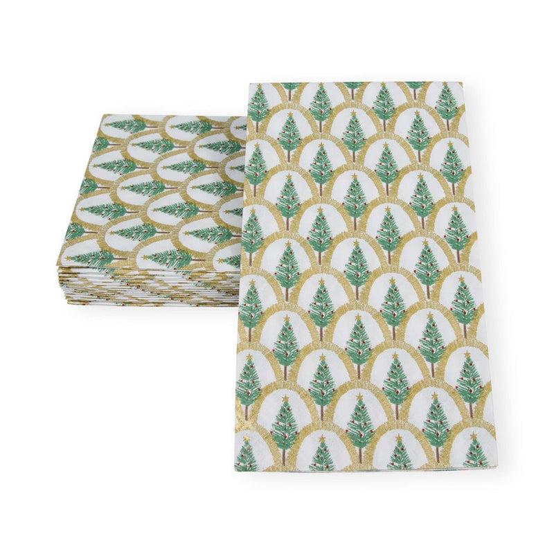 Caspari Deco Christmas Gold Guest Towel Napkins - 15 Per Package
