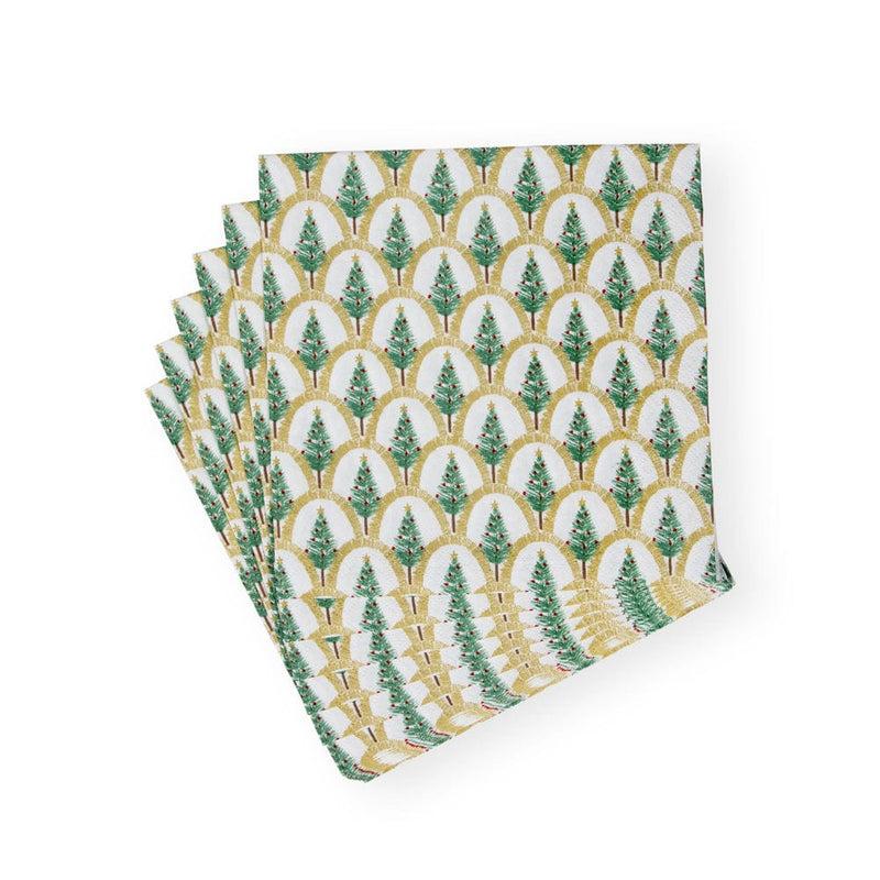 Caspari Deco Christmas Gold Luncheon Napkins - 20 Per Package
