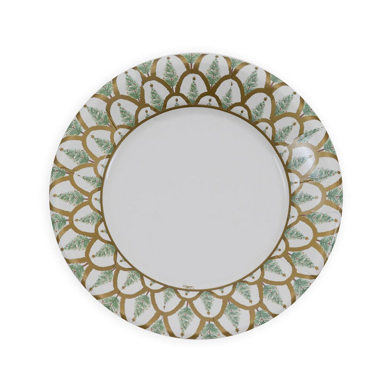 caspari Deco Christmas Gold Salad & Dessert Plates - 8 Per Package