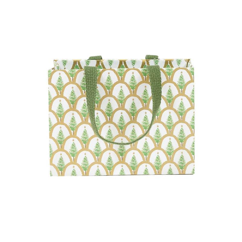 Caspari Deco Christmas Gold Small Square Gift Bag - 1 Each