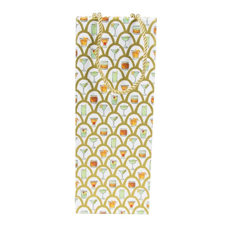 Caspari Deco Cocktails Wine & Bottle Gift Bags - 1 Each