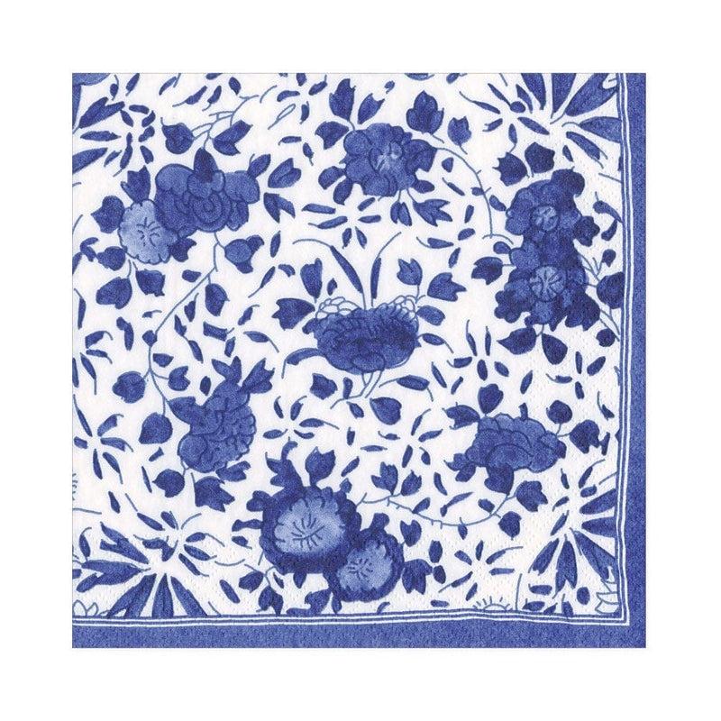caspari Delft Paper Luncheon Napkins in Blue - 20 Per Package