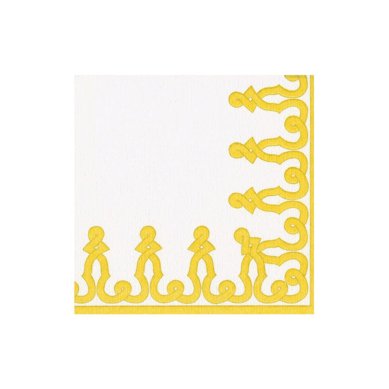 caspari Dessin Passementerie Dijon Paper Linen Cocktail Napkins - 15 Per Package