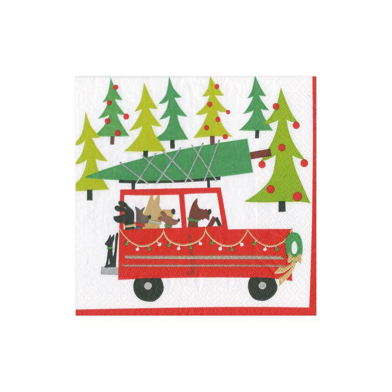 Caspari Doggy Tree Adventure Paper Cocktail Napkins - 20 Per Package