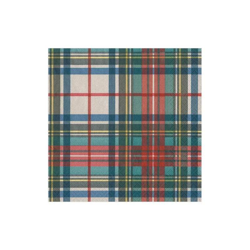 caspari Dress Stewart Tartan Paper Cocktail Napkins - 20 Per Package