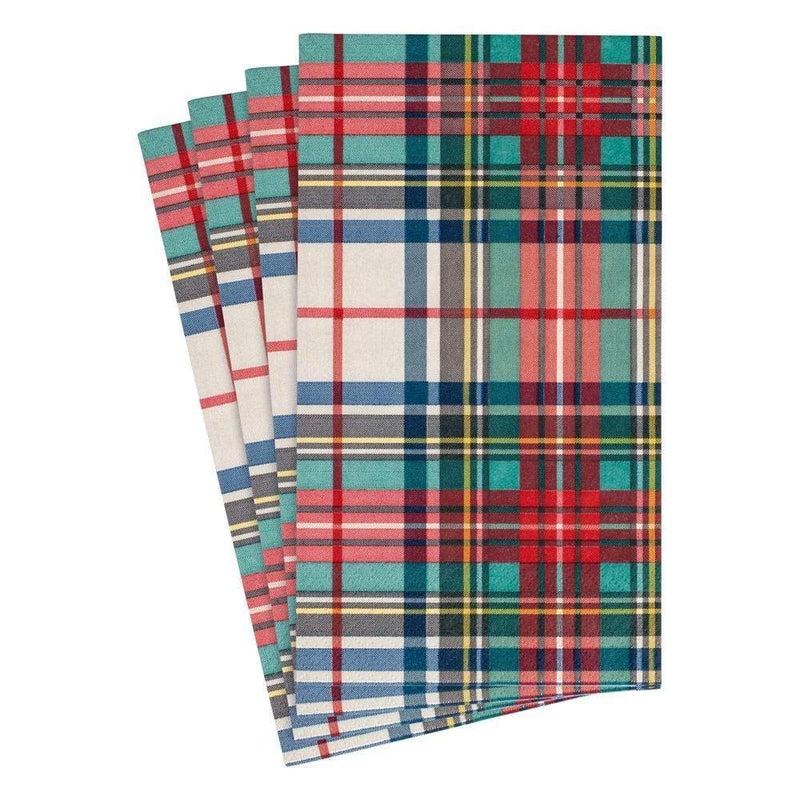 caspari Dress Stewart Tartan Paper Guest Towel Napkins - 15 Per Package