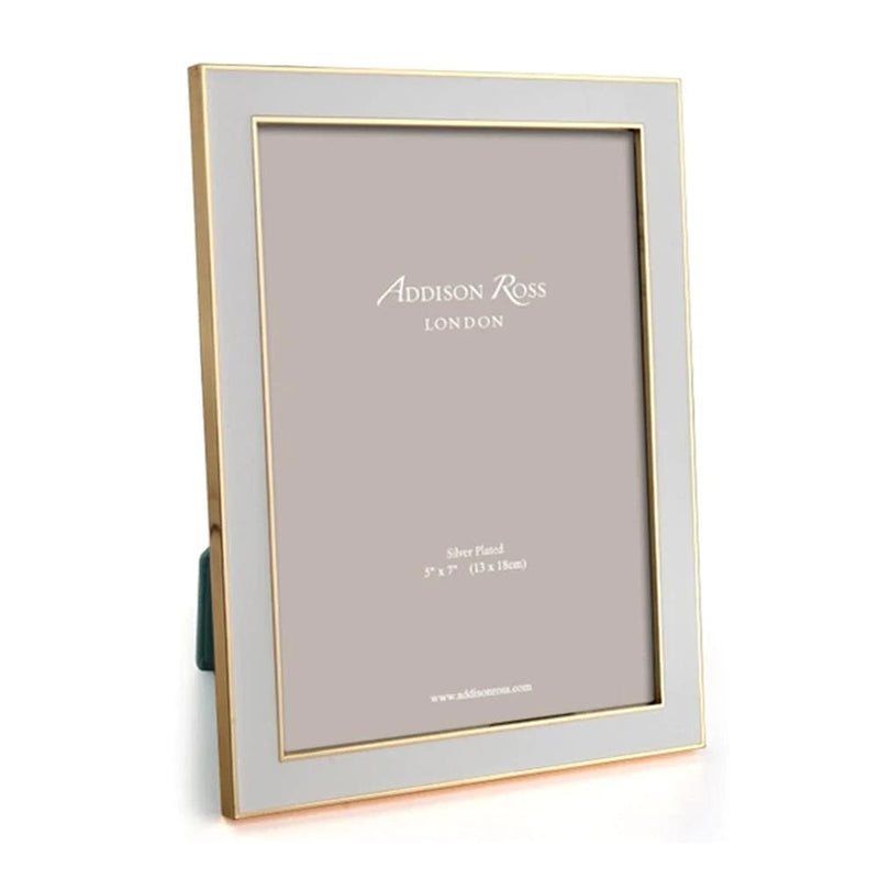 caspari Enamel & Gold 4" x 6" Picture Frame in Stone Grey - 1 Each