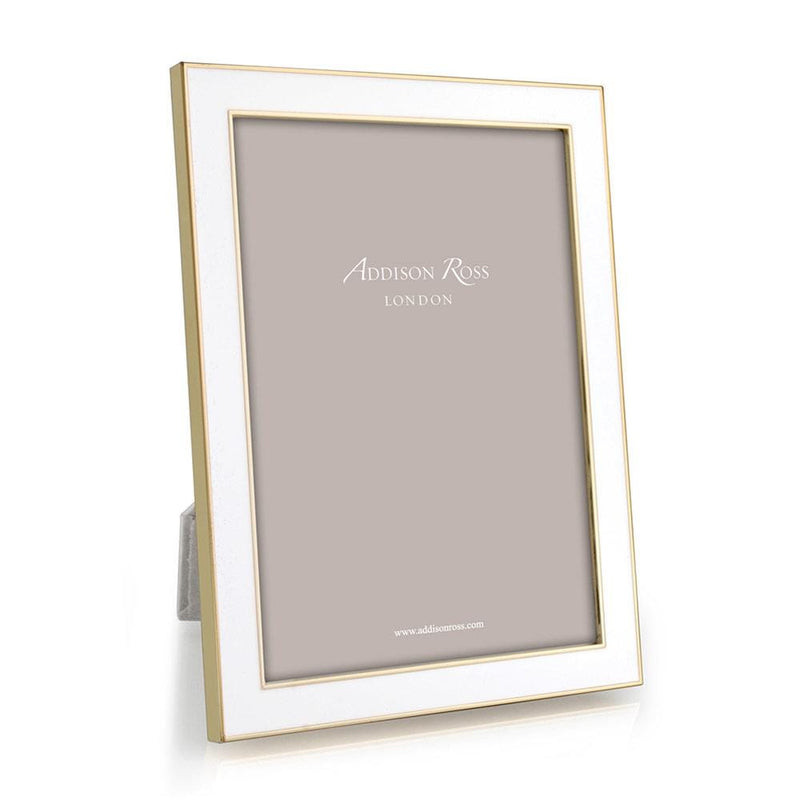 caspari Enamel & Gold 4" x 6" Picture Frame in White - 1 Each