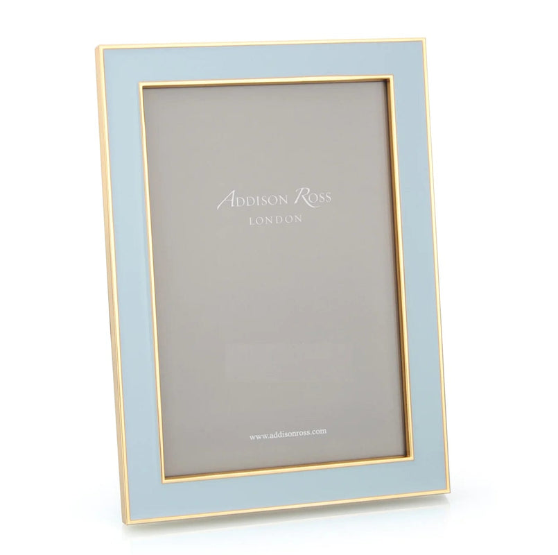 caspari Enamel & Gold 5" x 7" Picture Frame in Powder Blue - 1 Each