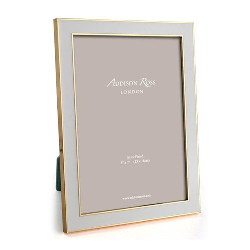 caspari Enamel & Gold 5" x 7" Picture Frame in Stone Grey - 1 Each