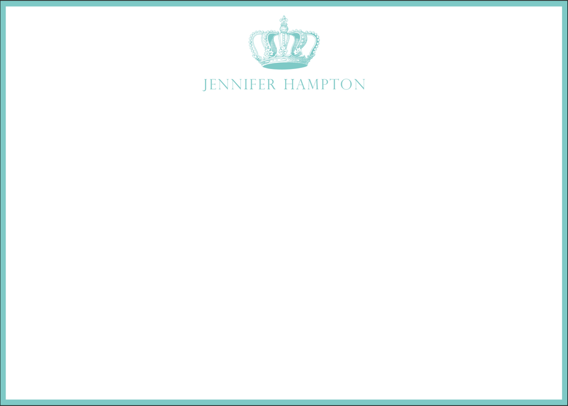 caspari Engraved Crown Personalized Correspondence Cards