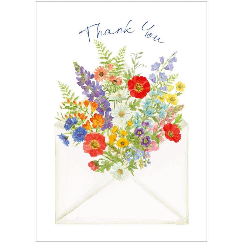 Caspari Envelope Bouquet Thank You Notes - 8 Note Cards And Envelopes