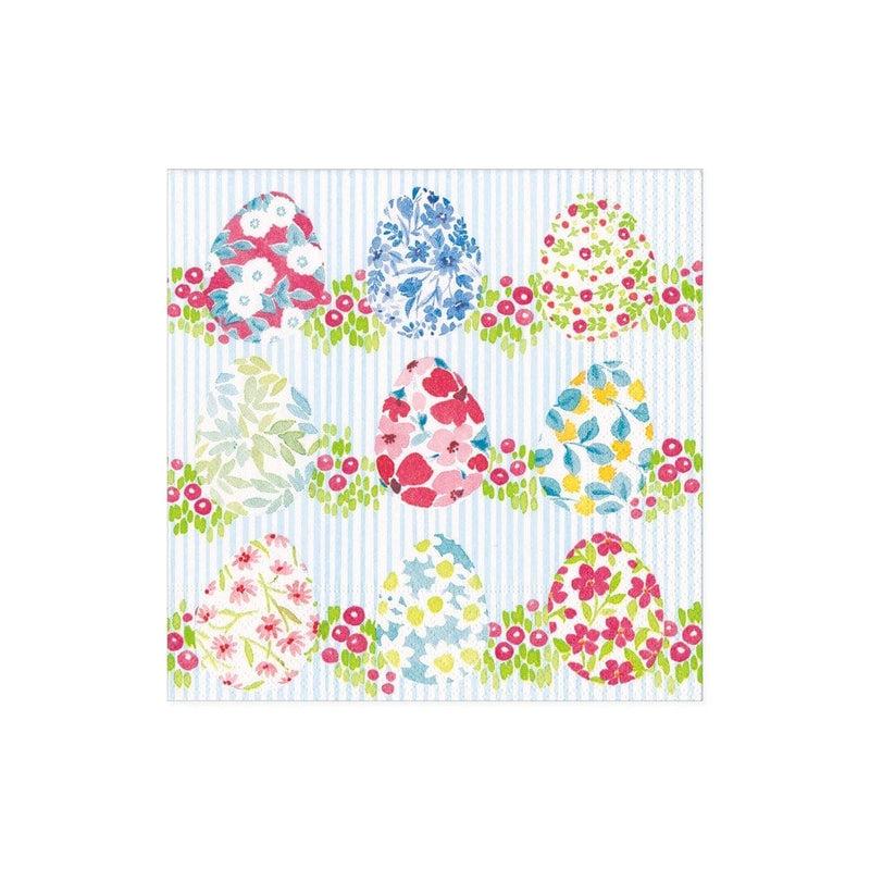 Caspari Floral Easter Eggs Paper Cocktail Napkins - 20 Per Package